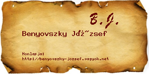 Benyovszky József névjegykártya