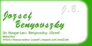 jozsef benyovszky business card